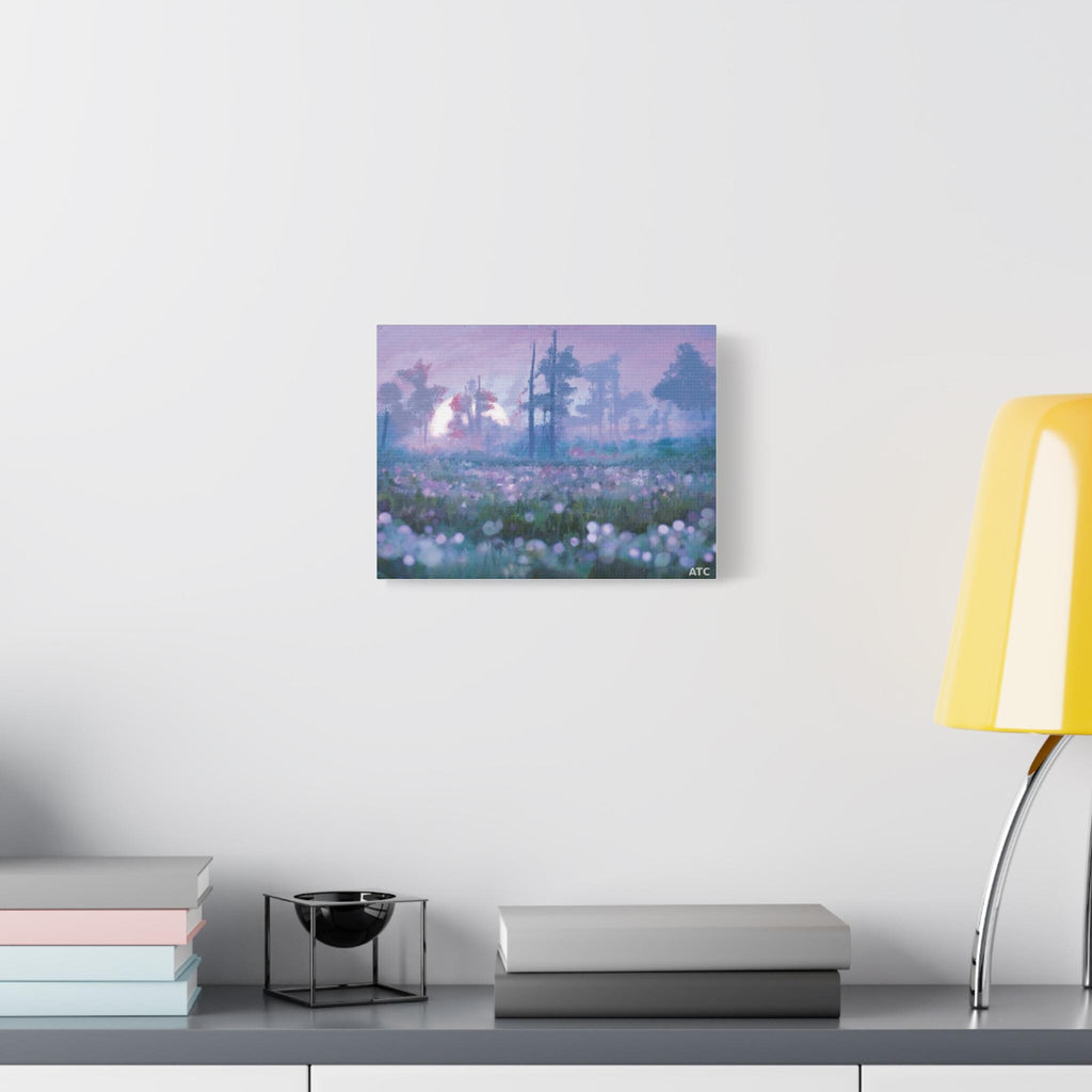 Misty Moonlit Meadow Canvas