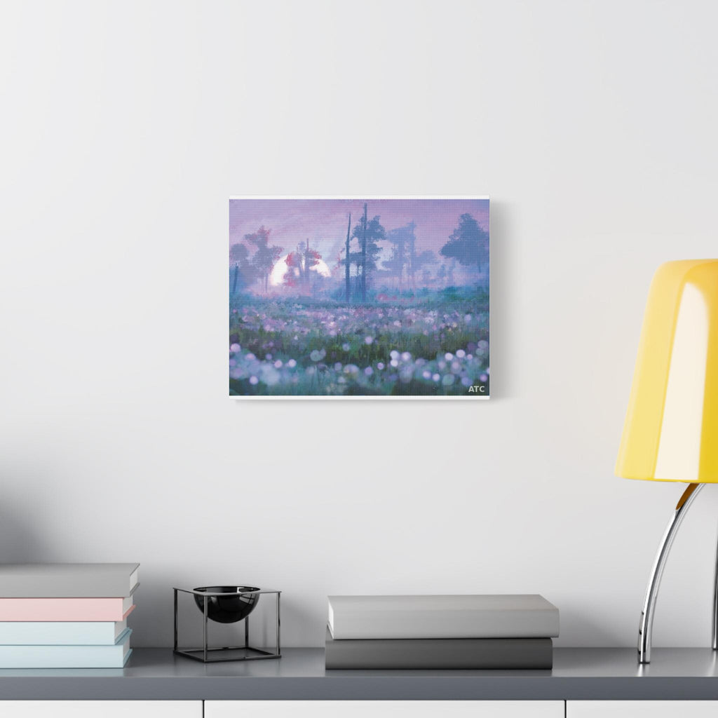 Misty Moonlit Meadow Canvas