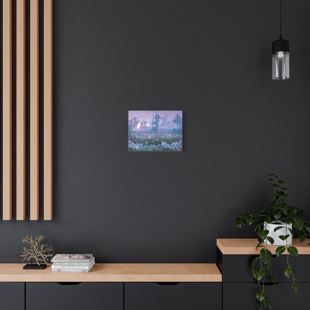 Misty Moonlit Meadow Canvas