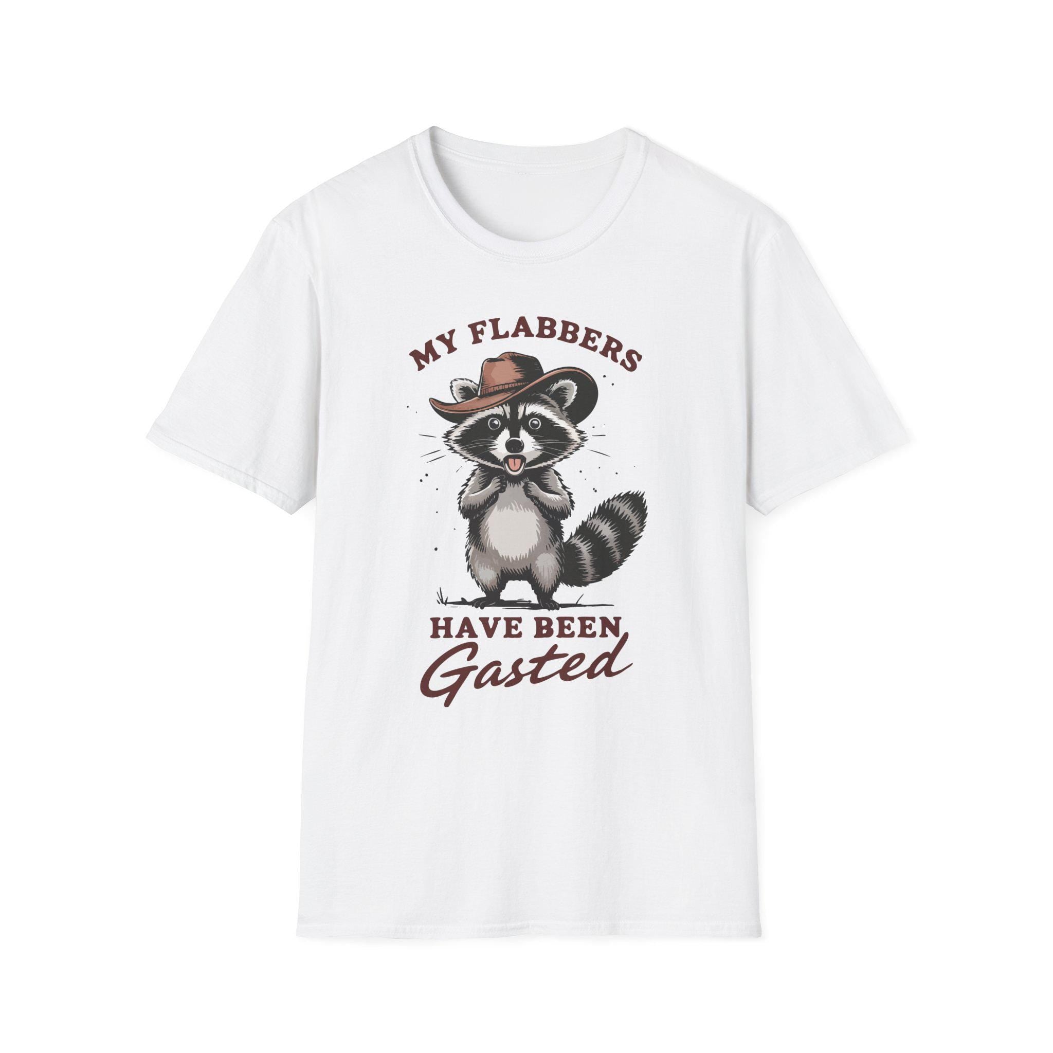 Funny Raccoon Cowboy Illustration T-Shirt | My Flabbers Have Been Gasted
