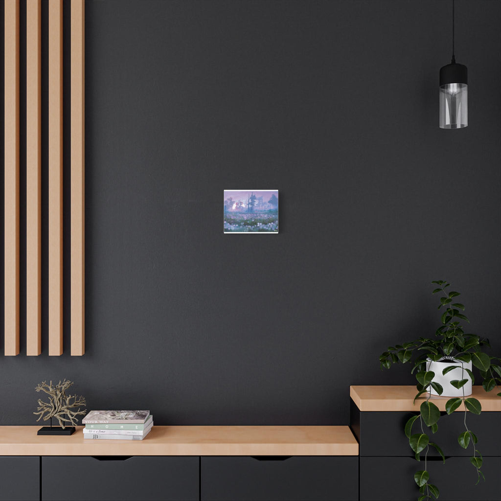 Misty Moonlit Meadow Canvas
