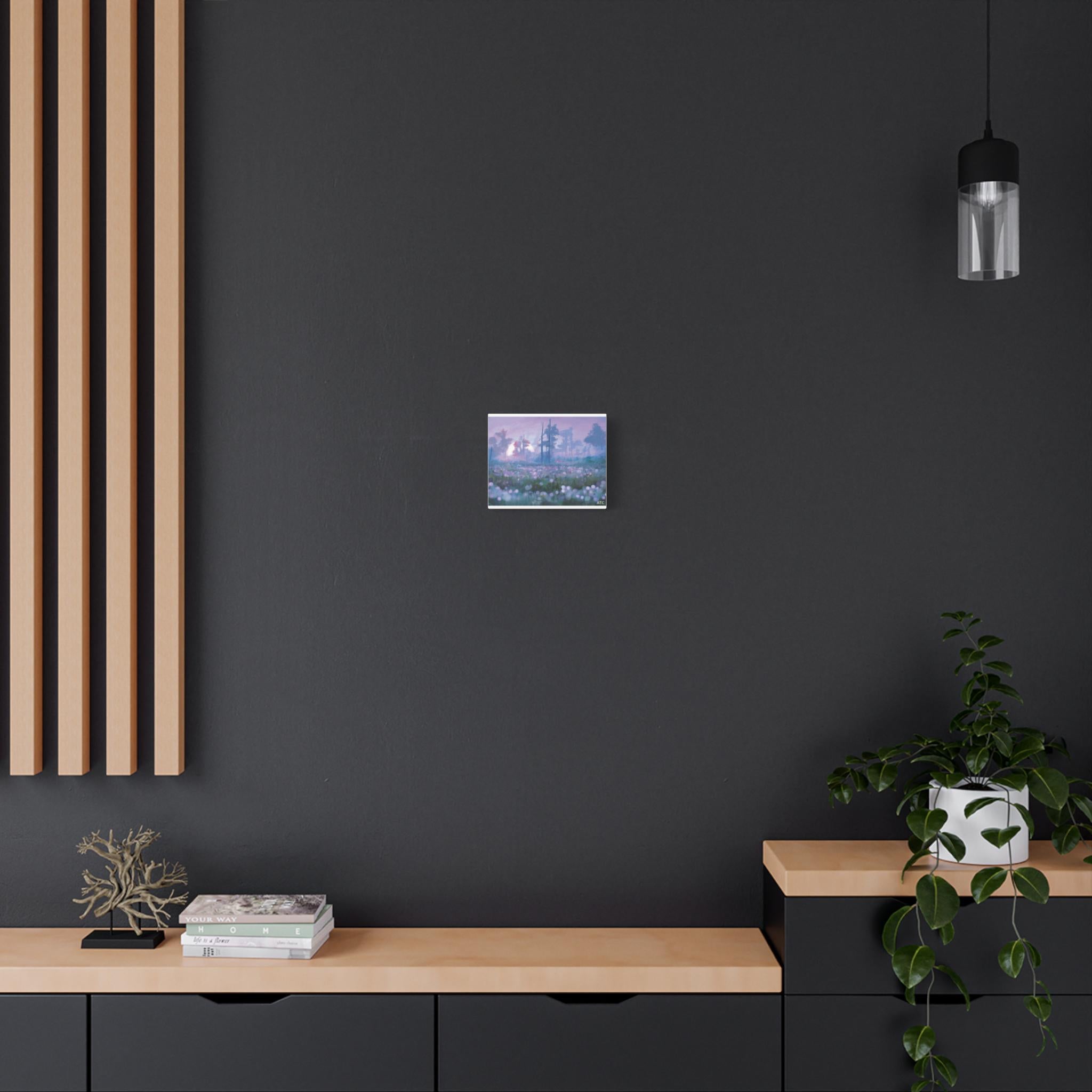 Misty Moonlit Meadow Canvas