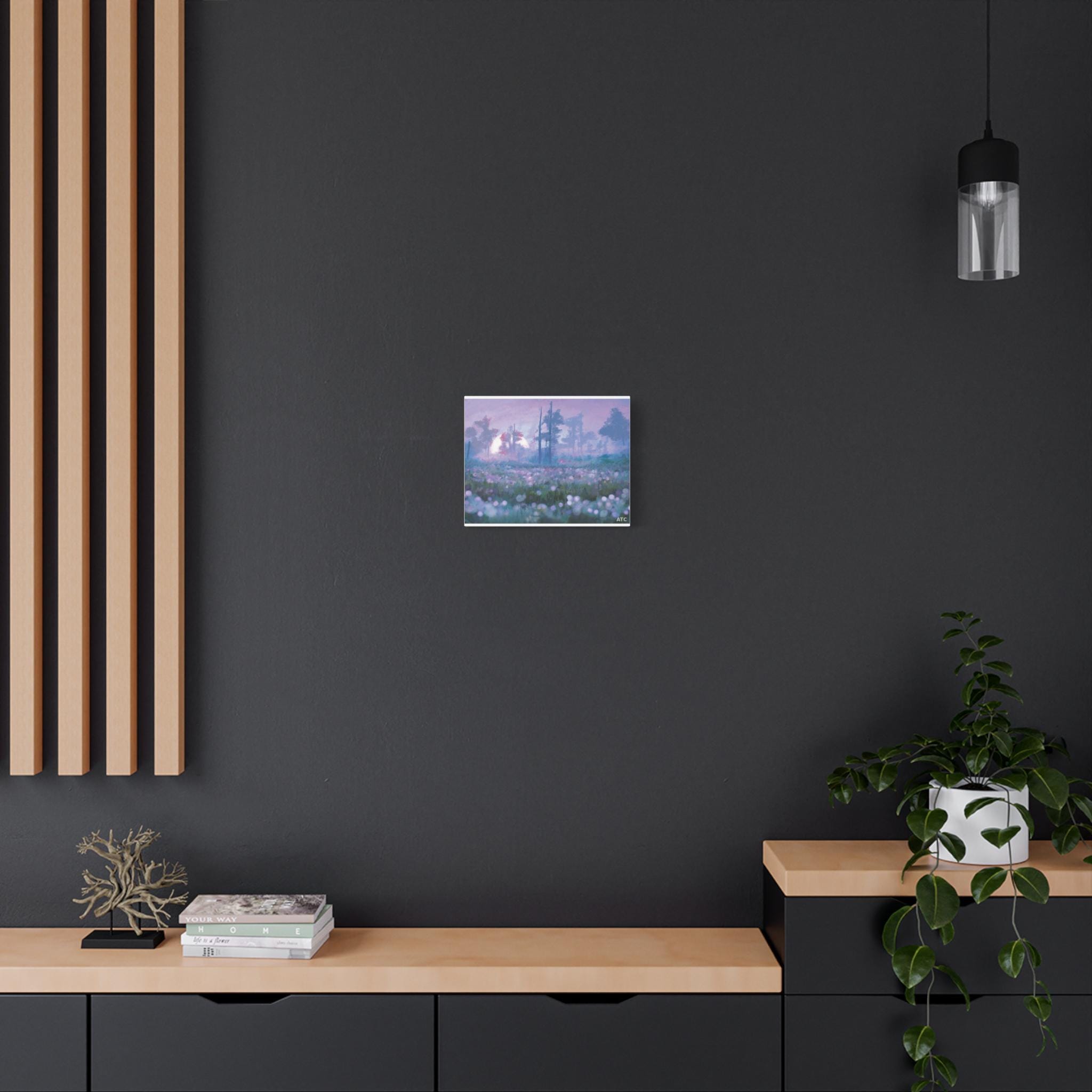 Misty Moonlit Meadow Canvas