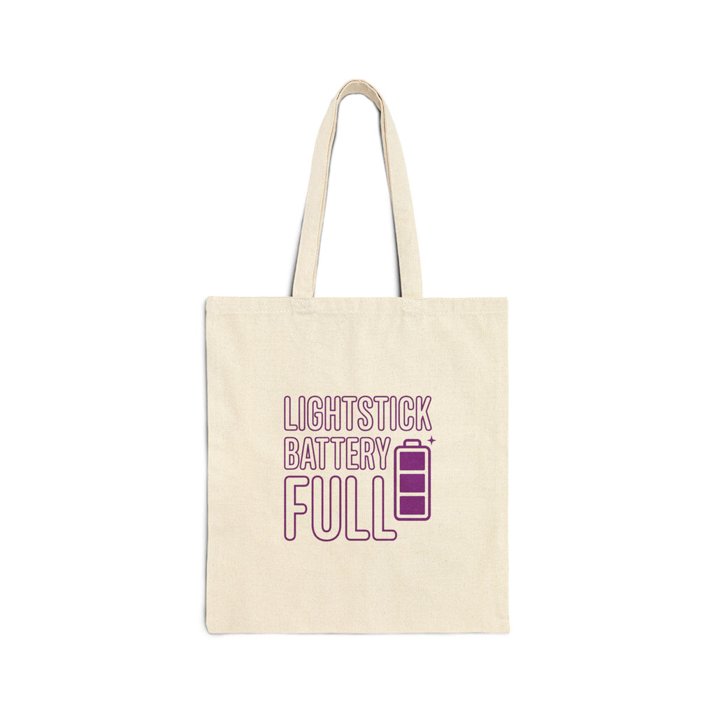 Lightstick Battery Full Tote | K-pop Stan Slang Canvas Tote
